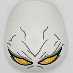 Large Figure Armor, Round, Smooth with Large Bright Light Orange Eyes and Dark Bluish Gray Wrinkles Pattern