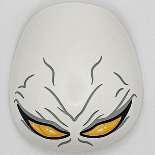 Деталь LEGO 21560pb16 Large Figure Armor, Round, Smooth with Large Bright Light Orange Eyes and Dark Bluish Gray Wrinkles Pattern