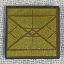 Road Sign 2 x 2 Square with Open O Clip with Diamond Gold Triangles Pattern Road Sign 2 x 2 Square with Open O Clip with Diamond Gold Triangles Pattern