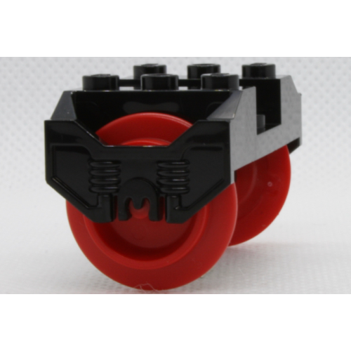 Деталь LEGO 38339c02 Train Wheel RC, Holder with Pin Slots with 2 Red Train Wheel RC Train with Pins (38339 / 38340)