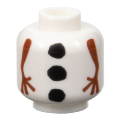 Minifigure, Head without Face with Snowman Reddish Brown Stick Arms and Black Coal Buttons Pattern (Frozen Olaf Body)
