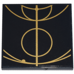 Tile 4 x 4 with Gold Concentric Circles Celestial Star Chart Pattern 4 (Sticker) - Set 75385