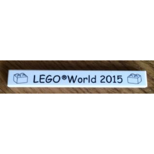 Деталь LEGO 4162pb120 Tile 1 x 8 with 'LEGO World 2015' and Bricks Pattern