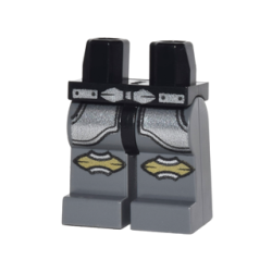 Hips and Dark Bluish Gray Legs with Leg Armor, Silver Belt and Gold Knee Pads Pattern Hips and Dark Bluish Gray Legs with Leg Armor, Silver Belt and Gold Knee Pads Pattern