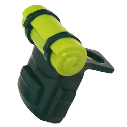 Minifigure Backpack with Molded Lime Bedroll Pattern (BAM)