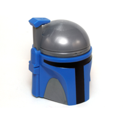 Деталь LEGO 21922pb01 Large Figure Head Modified SW Mandalorian Helmet with Jango Pattern