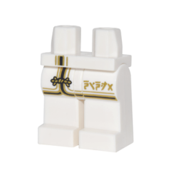 Hips and Legs with Robe Tails with Black and Gold Trim, Gold Clasp and Ninjago Logogram 'NINJA' Pattern Hips and Legs with Robe Tails with Black and Gold Trim, Gold Clasp and Ninjago Logogram 'NINJA' Pattern