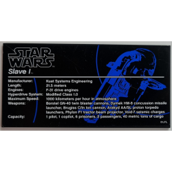Tile 8 x 16 with Bottom Tubes, Textured Surface with Star Wars Slave I - 'tractor' Version Pattern (Sticker) - Set 75060
