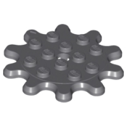 Plate, Round 4 x 4 Gear 10 Tooth - Dark Bluish Gray
