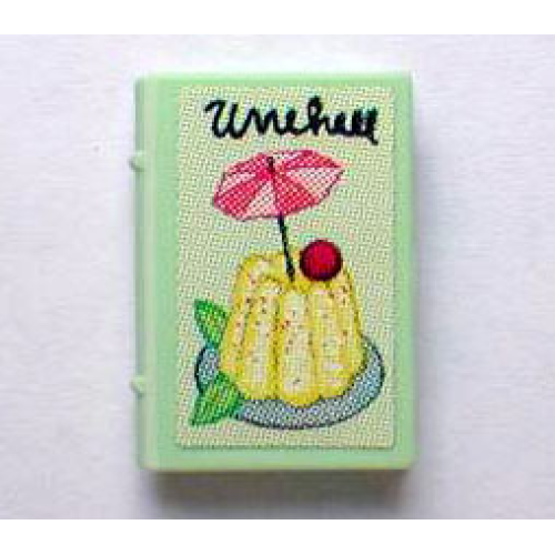 Деталь LEGO 33009pb023 Minifigure, Utensil Book 2 x 3 with Dessert and Umbrella Pattern (Stickers) - Set 3116