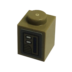 Brick 1 x 1 with Dark Tan Door Switches Pattern (Sticker) - Set 75290