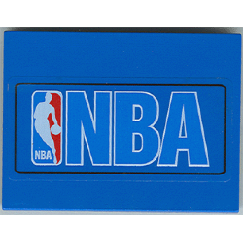 Деталь LEGO 4515pb008 Slope 10 6 x 8 with NBA Logo Blue Pattern (Sticker) - Sets 3432 / 3433 - Blue