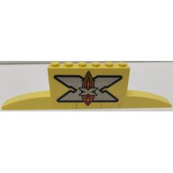 Stickered Assembly 14 x 6 x 3 with Island Xtreme Stunts Logo Pattern (Sticker) - Set 6740 - 2 Brick 1 x 6, 1 Brick 2 x 6, 2 Slope, Curved 6 x 1 with 2 Studs