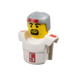 Sports Promo Figure Torso and Head Assembly McDonald's Set 4 (7919) with Black 'H.O.C.K.E.Y.', White Number 5 and Red Shoulder Pads Pattern (Stickers) - Set 7919 Sports Promo Figure Torso and Head Assembly McDonald's Set 4 (7919) with Black 'H.O.C.K.E.Y.', White Number 5 and Red Shoulder Pads Pattern (Stickers) - Set 7919