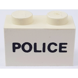 Brick 1 x 2 with Black 'POLICE' Pattern