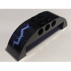 Slope, Curved 8 x 2 x 2 Double with Dark Purple, Medium Blue and White Electricity Pattern Model Left Side (Sticker) - Set 70352 Slope, Curved 8 x 2 x 2 Double with Dark Purple, Medium Blue and White Electricity Pattern Model Left Side (Sticker) - Set 70352