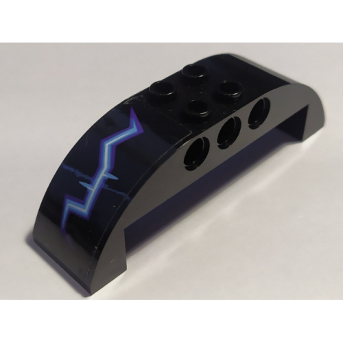 Деталь LEGO 11290pb01L Slope, Curved 8 x 2 x 2 Double with Dark Purple, Medium Blue and White Electricity Pattern Model Left Side (Sticker) - Set 70352