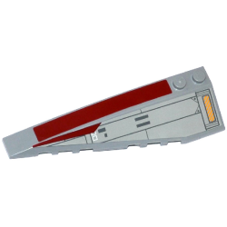 Wedge 10 x 3 Left with Dark Red Stripe and SW V-Wing Starfighter Pattern (Stickers) - Set 75039 Wedge 10 x 3 Left with Dark Red Stripe and SW V-Wing Starfighter Pattern (Stickers) - Set 75039