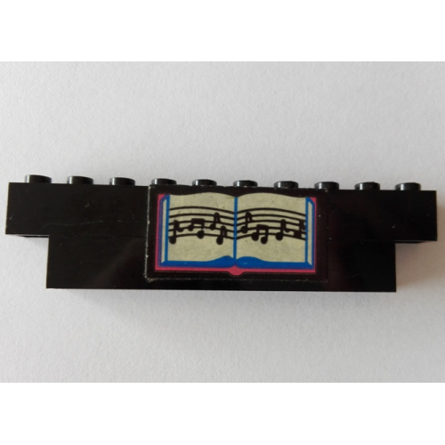Деталь LEGO BA085pb01 Stickered Assembly 10 x 1 x 2 with Sheet Music Pattern (Sticker) - Set 293 - 1 Brick 1 x 8, 1 Brick 1 x 6, 1 Brick 1 x 4