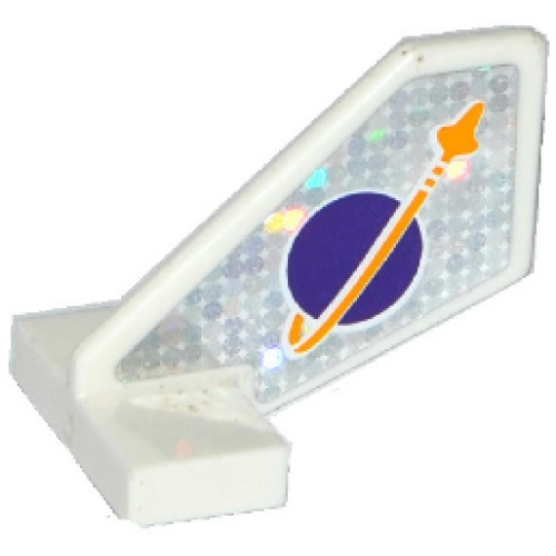 Деталь LEGO 44661pb029 Tail Shuttle, Small with Classic Space Logo with Bright Light Orange Arrow Pattern (Sticker) - Set 41128