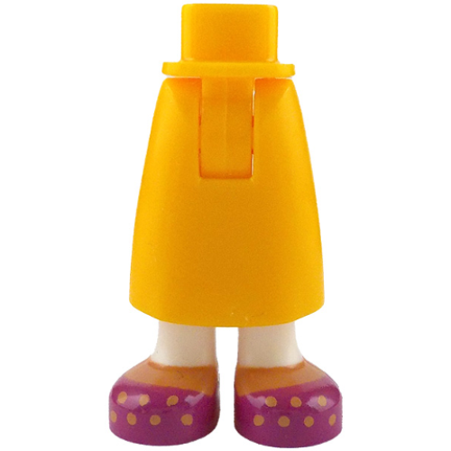 Деталь LEGO 59595c00pb34 Mini Doll Hips and Skirt Long with Molded White Legs and Printed Medium Nougat Feet and Magenta Shoes Pattern - Thick Hinge