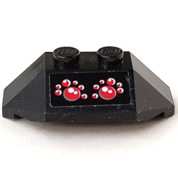 Wedge 2 x 4 Triple with Red Eyes Pattern (Sticker) - Set 8056