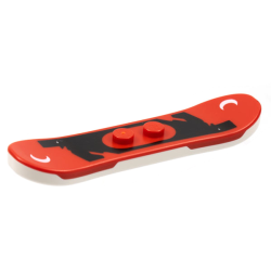 Minifigure, Utensil Snowboard, White Bottom with Black Shape and White Crescent Moons Pattern