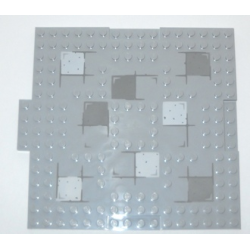 Brick, Modified 16 x 16 x 2/3 with 1 x 4 Indentations and 1 x 4 Plate with Stones Pattern