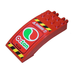 Windscreen 8 x 4 x 2 Curved with Locking Dual 2 Fingers with Octan Logo, Black and Yellow Danger Stripes Pattern (Sticker) - Set 7244 Windscreen 8 x 4 x 2 Curved with Locking Dual 2 Fingers with Octan Logo, Black and Yellow Danger Stripes Pattern (Sticker) - Set 7244