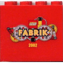 Brick 2 x 4 x 3 with LEGO Fabrik 2002 Pattern
