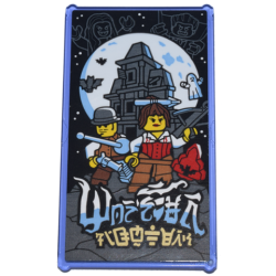 Glass for Window 1 x 4 x 6 with Haunted House, Rock Crystal, Ann Lee, Rodney Rathbone, and Ninjago Logogram 'MONSTER FIGHTERS' Pattern (Sticker) - Set 71799