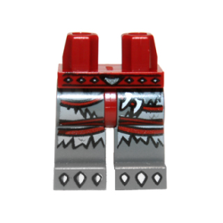 Hips and Dark Bluish Gray Legs with Dark Red Straps, Fur and White Claws Pattern Hips and Dark Bluish Gray Legs with Dark Red Straps, Fur and White Claws Pattern