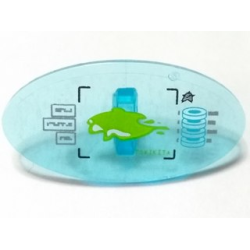 Minifigure, Shield Elliptical with Lime Liquid and 'TOXIKITA' on Computer Screen Pattern (Sticker) - Set 70165 Minifigure, Shield Elliptical with Lime Liquid and 'TOXIKITA' on Computer Screen Pattern (Sticker) - Set 70165
