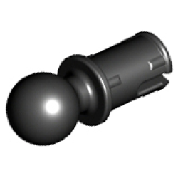 Technic, Pin with Friction Ridges and Tow Ball (Undetermined Type) - Black Technic, Pin with Friction Ridges and Tow Ball (Undetermined Type) - Black