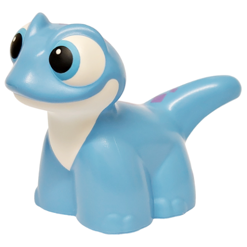 Деталь LEGO 105012pb01 Duplo Salamander / Gecko with Molded White Eyes and Neck and Printed Black Pupils and Medium Lavender Diamonds Pattern (Frozen Bruni the Fire Spirit)