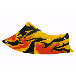 Plastic Part for Set 75574 - Wing Dragon Toruk Left with Black Veins and Red, Bright Light Orange, and Yellow Trim Pattern