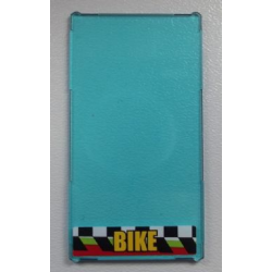 Glass for Window 1 x 4 x 6 with 'BIKE' on Checkered Background Pattern (Sticker) - Set 60026