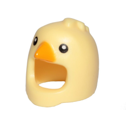 Minifigure, Headgear Head Cover, Costume Bird with Chicken Black Eyes and Bright Light Orange Beak Pattern Minifigure, Headgear Head Cover, Costume Bird with Chicken Black Eyes and Bright Light Orange Beak Pattern