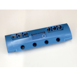 Technic, Panel Curved 11 x 3 with 10 Pin Holes through Panel Surface with White Circle and Black 'DANGER FAN INTAKE' Pattern Side A (Sticker) - Set 42066