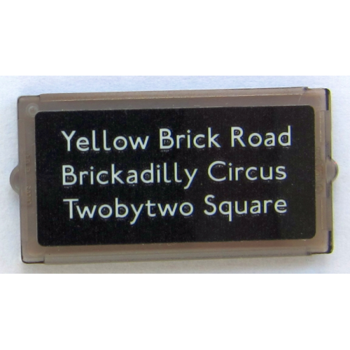 Деталь LEGO 60602pb11 Glass for Window 1 x 2 x 3 with 'Yellow Brick Road', 'Brickadilly Circus' and 'Twobytwo Square' Pattern (Sticker) - Set 10258