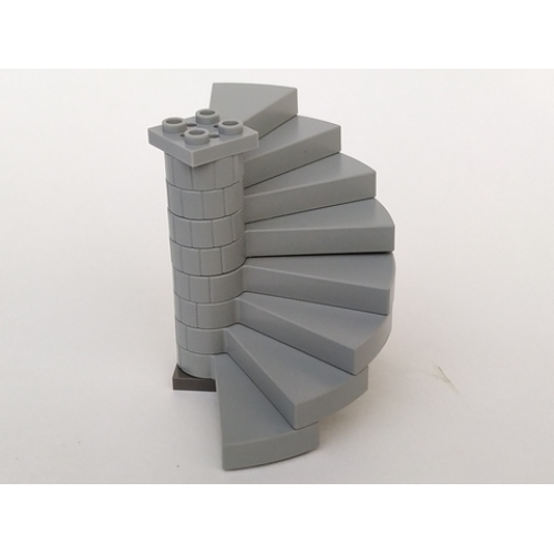 Деталь LEGO 40243c02 Stairs Spiral Steps 8 with Support - Light Gray