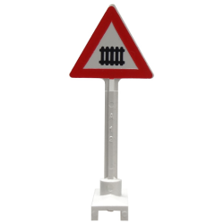 Road Sign Triangle with Level Crossing Small, Thick Pattern Road Sign Triangle with Level Crossing Small, Thick Pattern