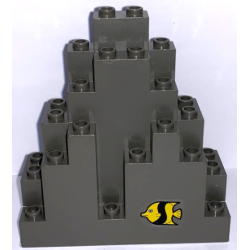 Rock Panel 3 x 8 x 7 Triangular (LURP) with Large Fish Pattern (Sticker) - Set 6560 Rock Panel 3 x 8 x 7 Triangular (LURP) with Large Fish Pattern (Sticker) - Set 6560