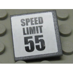 Road Sign 2 x 2 Square with Clip with 'SPEED LIMIT 55' Pattern (Sticker) - Set 8681