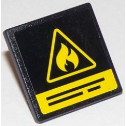 Road Sign 2 x 2 Square with Open O Clip with Yellow Flammable Danger Triangle and Black Lines Pattern (Sticker) - Set 60107 Road Sign 2 x 2 Square with Open O Clip with Yellow Flammable Danger Triangle and Black Lines Pattern (Sticker) - Set 60107