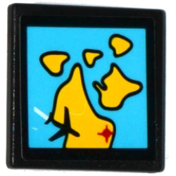 Road Sign 2 x 2 Square with Open O Clip with Map and Black Airplane Pattern (Sticker) - Set 60102