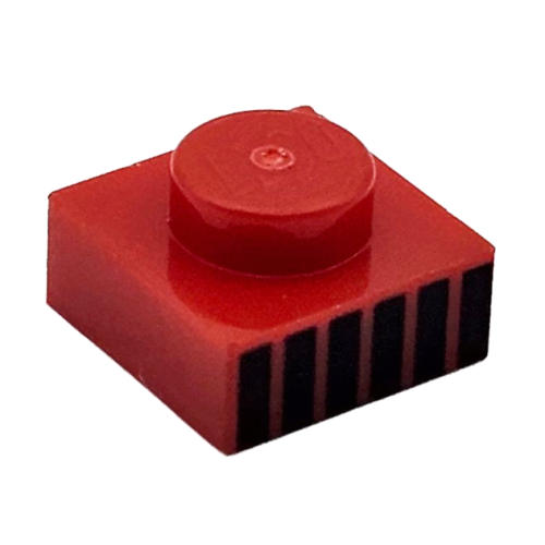 Деталь LEGO 3024pb025 Plate 1 x 1 with 6 Black Stripes Pattern