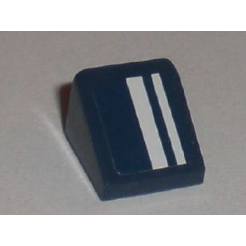 Деталь LEGO 54200pb012R Slope 30 1 x 1 x 2/3 with White Stripes Pattern Model Right Side (Sticker) - Set 8194