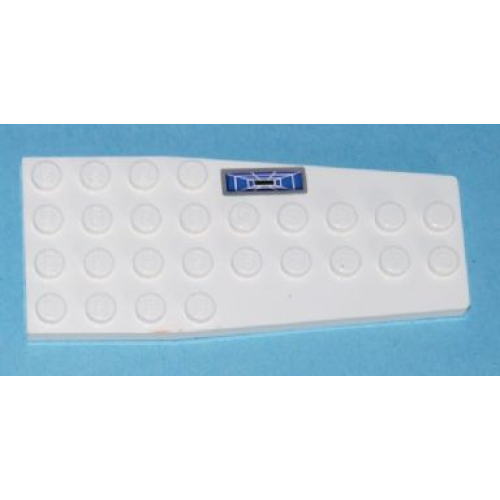 Деталь LEGO 2413pb001L Wedge, Plate 4 x 9 without Stud Notches with Blue Target Screen Pattern Model Left Side (Sticker) - Set 7676