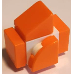 Minecraft Pufferfish, White and Orange - Brick Built